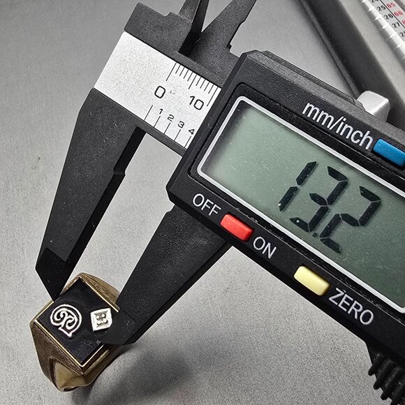 VTG Vargus Sterling Vermeil Black Onyx Diamond Men Signet Initial Ring Size 11 - Picture 9 of 12